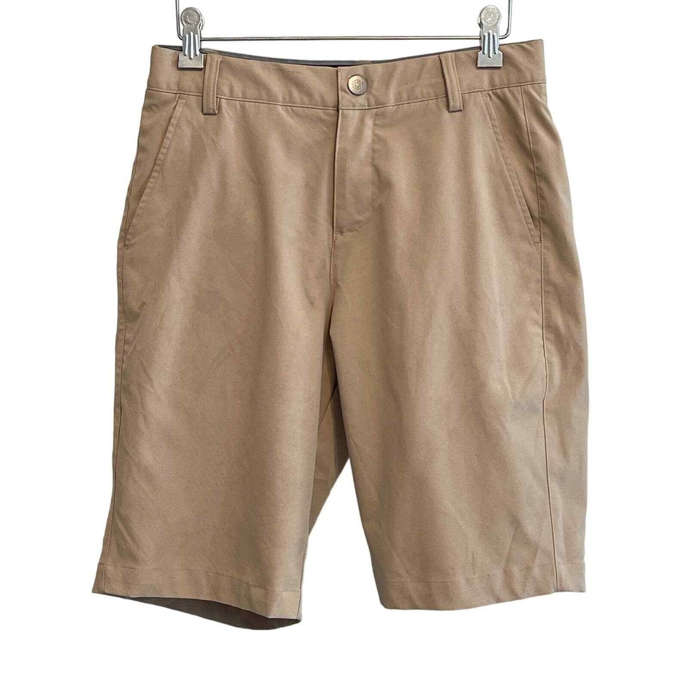 Puma Golf Shorts Mens‎ 28 Tan Khaki Tech Performance Flat Front 572324